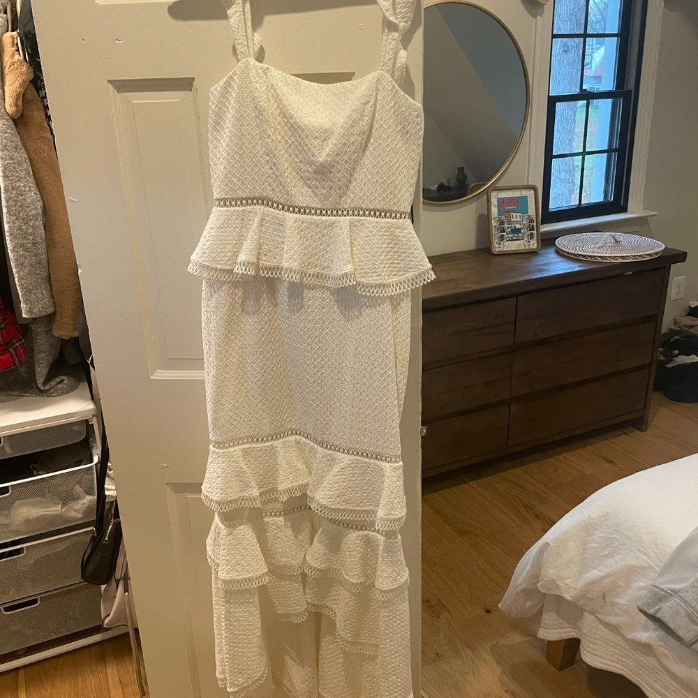NBD Haze Midi Dress in Ivory - size small